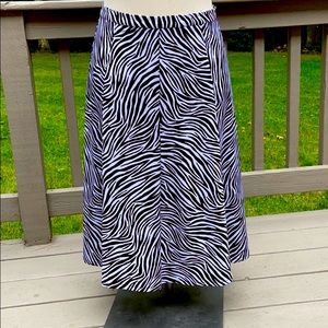 Michael Kors Zebra Print Asymmetrical Skirt Sz M